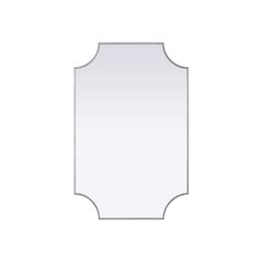 Notched Metal Mirror 27x42 inch in Silver