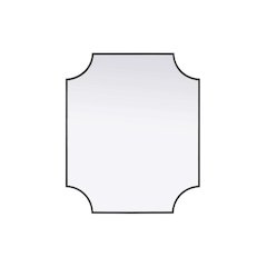 Notched Metal Mirror 30x36 inch in Black