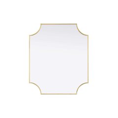 Notched Metal Mirror 30x36 inch in Brass
