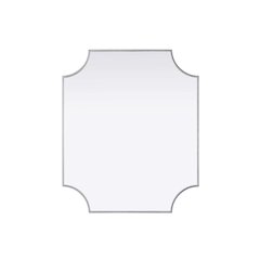 Notched Metal Mirror 30x36 inch in Silver