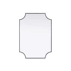 Notched Metal Mirror 30x42 inch in Black