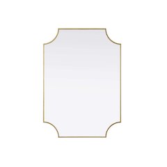 Notched Metal Mirror 30x42 inch in Brass
