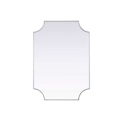 Notched Metal Mirror 30x42 inch in Silver