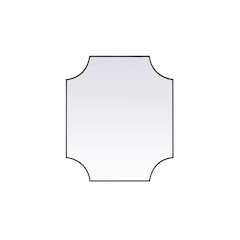 Notched Metal Mirror 36x42 inch in Black