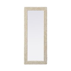 Rectangle Cornhusk Mirror 24x60 in Linen White