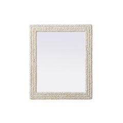 Rectangle Cornhusk Mirror 30x36 in Linen White