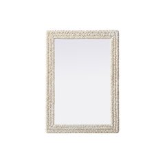 Rectangle Cornhusk Mirror 30x42 in Linen White