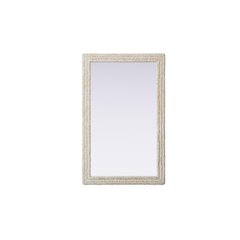 Rectangle Cornhusk Mirror 35x55 in Linen White