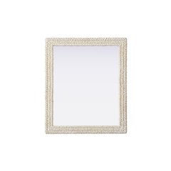 Rectangle Cornhusk Mirror 36x42 in Linen White