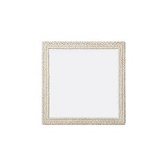Rectangle Cornhusk Mirror 40x40 in Linen White