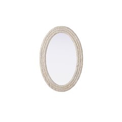 Oval Cornhusk Mirror 24x36 in Linen White