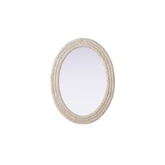 Oval Cornhusk Mirror 27x36 in Linen White
