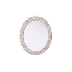 Oval Cornhusk Mirror 30x36 in Linen White