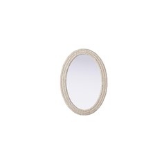 Oval Cornhusk Mirror 30x42 in Linen White