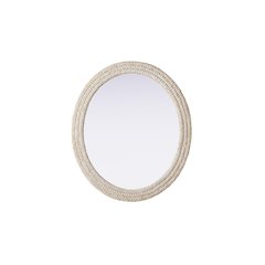 Oval Cornhusk Mirror 36x42 in Linen White
