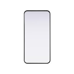 Contour Metal Rectangle Mirror 18x36 in Black