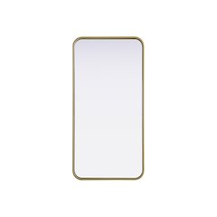 Contour Metal Rectangle Mirror 18x36 in Brass