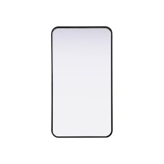 Contour Metal Rectangle Mirror 20x36 in Black