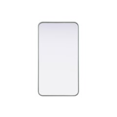 Contour Metal Rectangle Mirror 20x36 in Silver