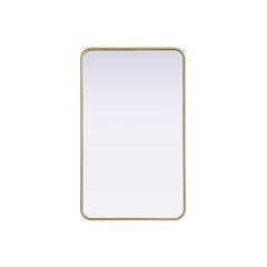 Contour Metal Rectangle Mirror 22x36 in Brass
