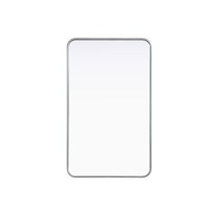 Contour Metal Rectangle Mirror 22x36 in Silver