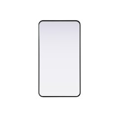 Contour Metal Rectangle Mirror 22x40 in Black