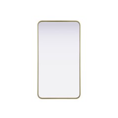Contour Metal Rectangle Mirror 22x40 in Brass