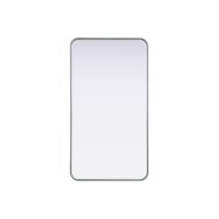 Contour Metal Rectangle Mirror 22x40 in Silver