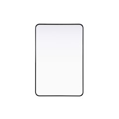 Contour Metal Rectangle Mirror 28x42 in Black