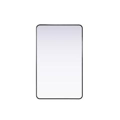 Contour Metal Rectangle Mirror 30x48 in Black