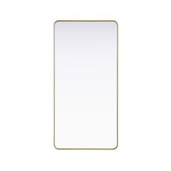 Contour Metal Rectangle Mirror 30x60 in Brass