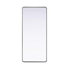 Contour Metal Rectangle Mirror 32x72 in Black