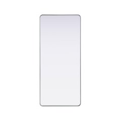 Contour Metal Rectangle Mirror 32x72 in Silver