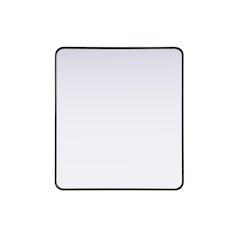Contour Metal Rectangle Mirror 36x40 in Black