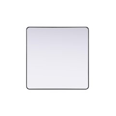 Contour Metal Square Mirror 48x48 in Black