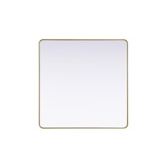 Contour Metal Square Mirror 48x48 in Brass