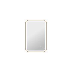 30 Inch Rectangle LED Front and Backlit Wall Mirror in Satin Gold