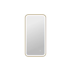 40 Inch Rectangle LED Front and Backlit Wall Mirror in Satin Gold