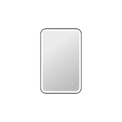 36 Inch Rectangle LED Front and Backlit Wall Mirror in Black