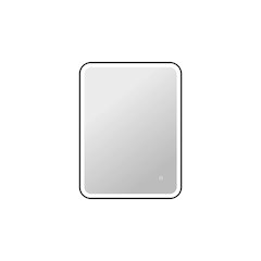 36 Inch Rectangle LED Front and Backlit Wall Mirror in Black