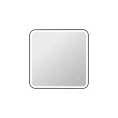 33 Round LED Front and Backlit Wall Mirror in Black