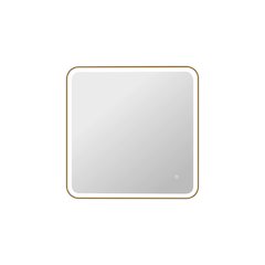 33 Round LED Front and Backlit Wall Mirror in Satin Gold