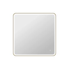 42 Round LED Front and Backlit Wall Mirror in Satin Gold