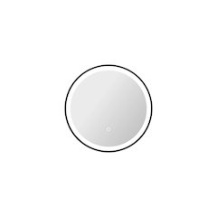 21 Round LED Front and Backlit Wall Mirror in Black