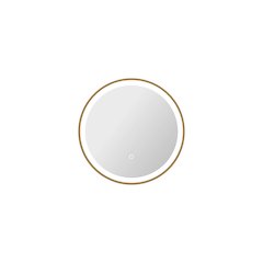 21 Round LED Front and Backlit Wall Mirror in Satin Gold