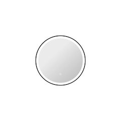 24 Round LED Front and Backlit Wall Mirror in Black