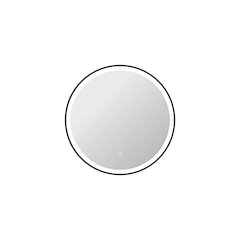 28 Round LED Front and Backlit Wall Mirror in Black