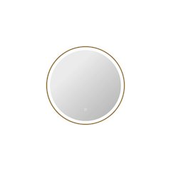 28 Round LED Front and Backlit Wall Mirror in Satin Gold