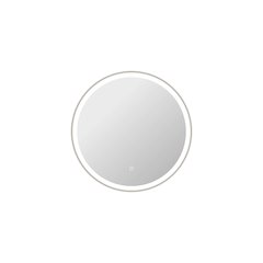 28 Round LED Front and Backlit Wall Mirror in Silver
