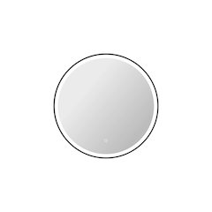 32 Round LED Front and Backlit Wall Mirror in Black
